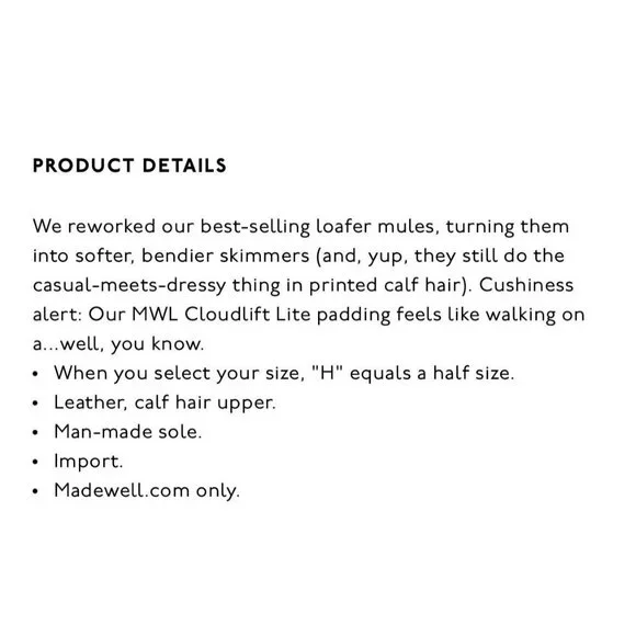 Madewell Size 7.5 The Frances Skimmer Mule In Mini Leopard Calf Hair Shoe - Picture 11 of 11